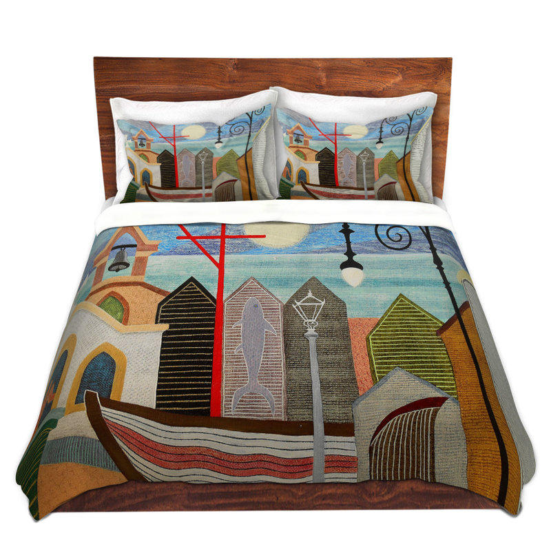Ensemble de housse de couette en microfibre DiaNoche par Jennifer Baird - Pleine lune