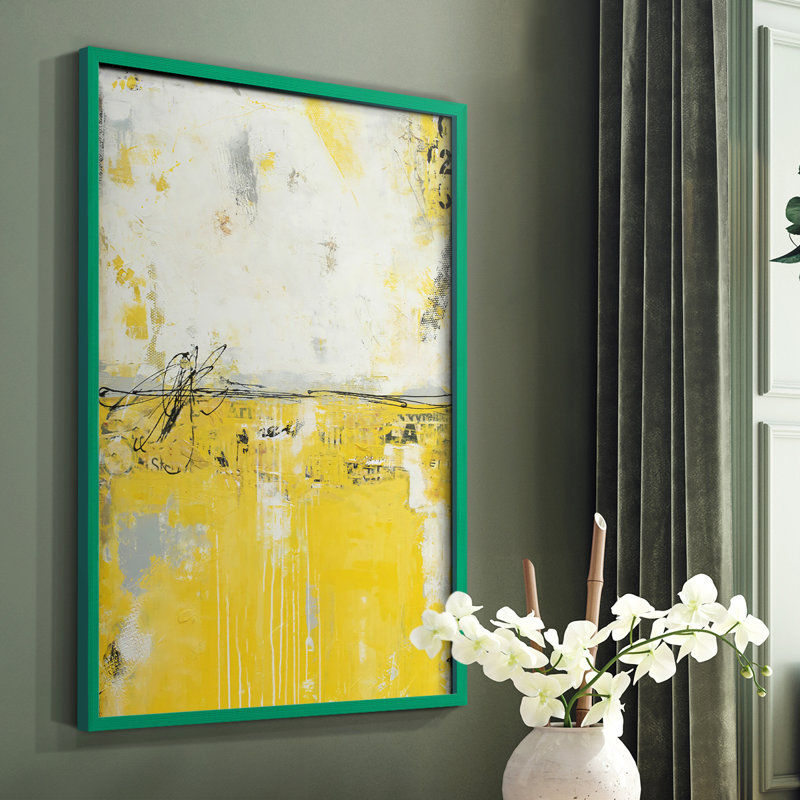 Yellow Bound Framed Print - Solid Wood, Green, 10" H x 8" W