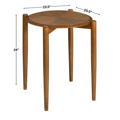 Vaenfila Round Wood Mid-Century Modern End Table