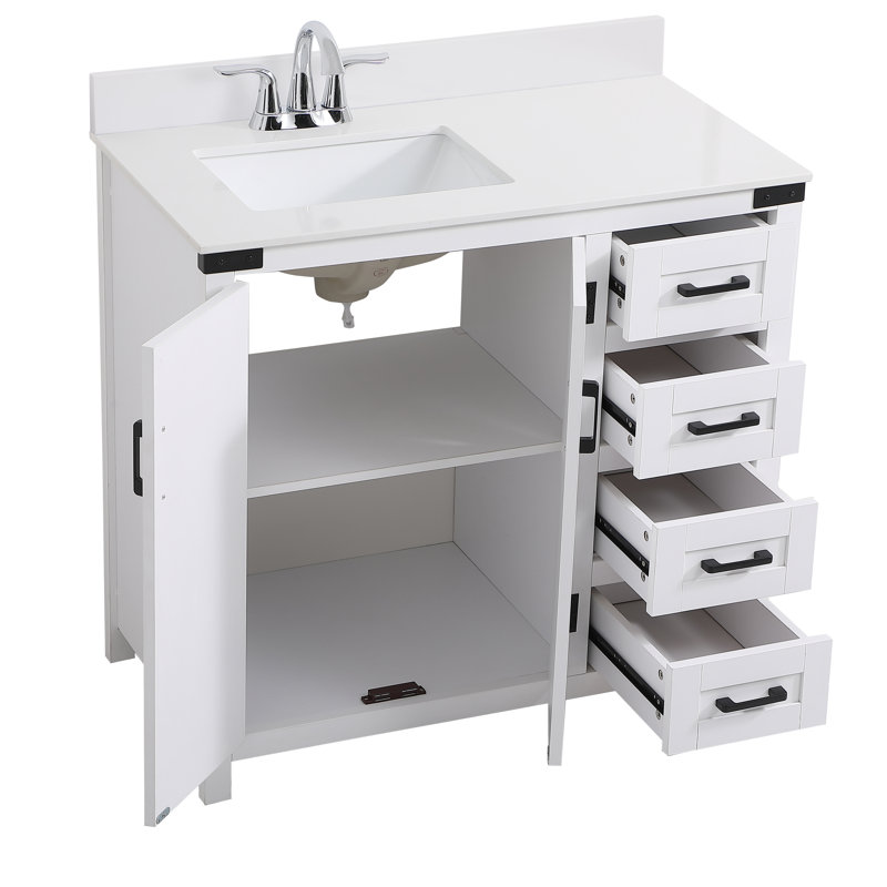 Ensemble de meuble-lavabo simple 36 po Slayton, Blanc