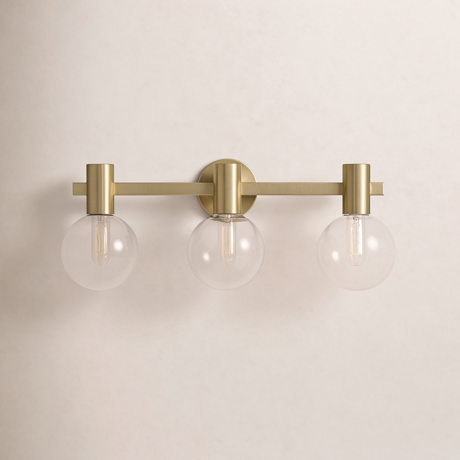 Ryenne Bath Sconce, Gold, 10" H x 25" W x 25" D, 3 Lights