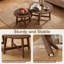 Ensemble de 2 tables basses gigognes rondes, tables d'appoint modernes au fini noyer, tables de bout empilables en forme de X pour le salon, la chambre à coucher et le balcon