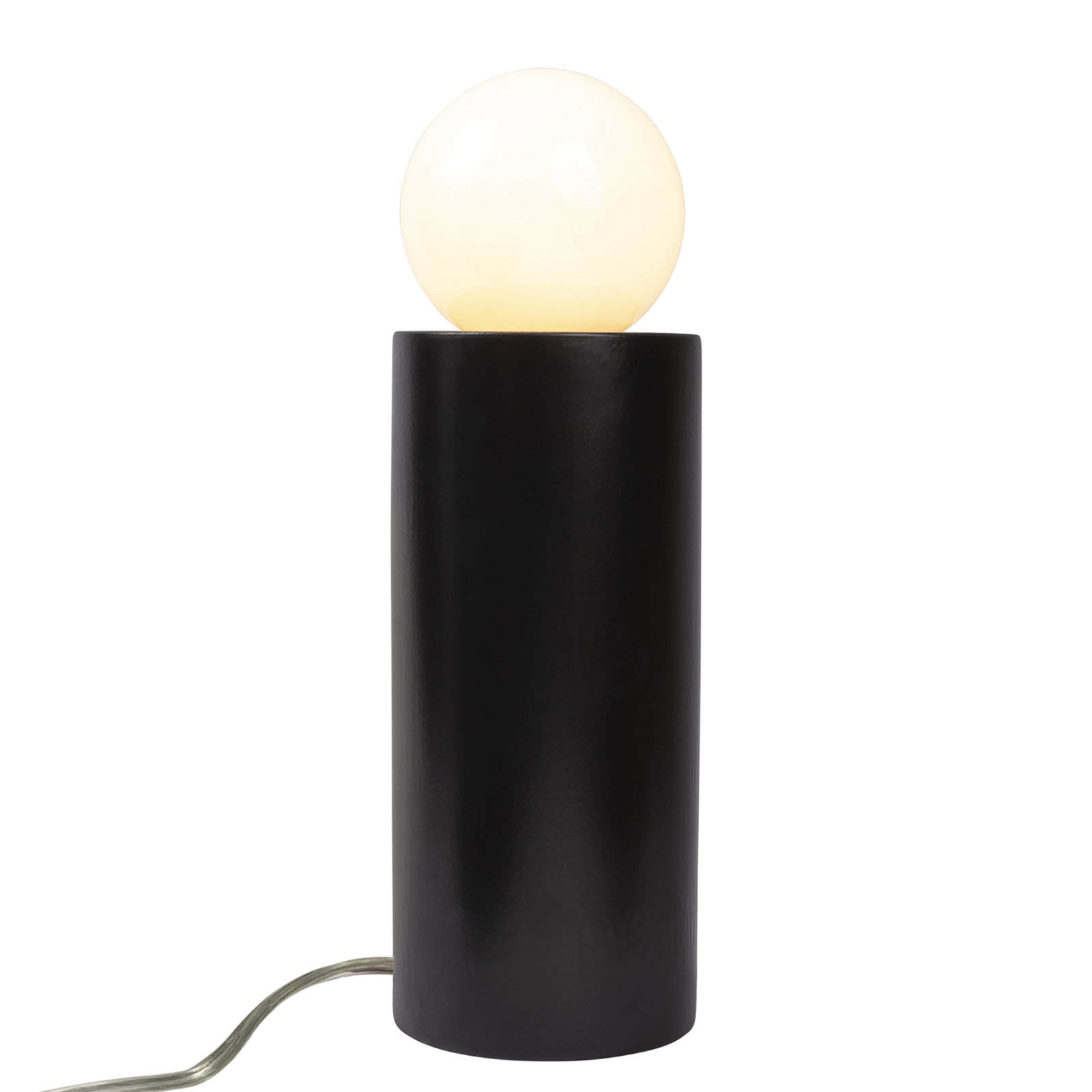 Rachid Ceramic Torchiere Lamp, 16.5" H x 5.5" W x 5.5" D, Carbon Matte Black
