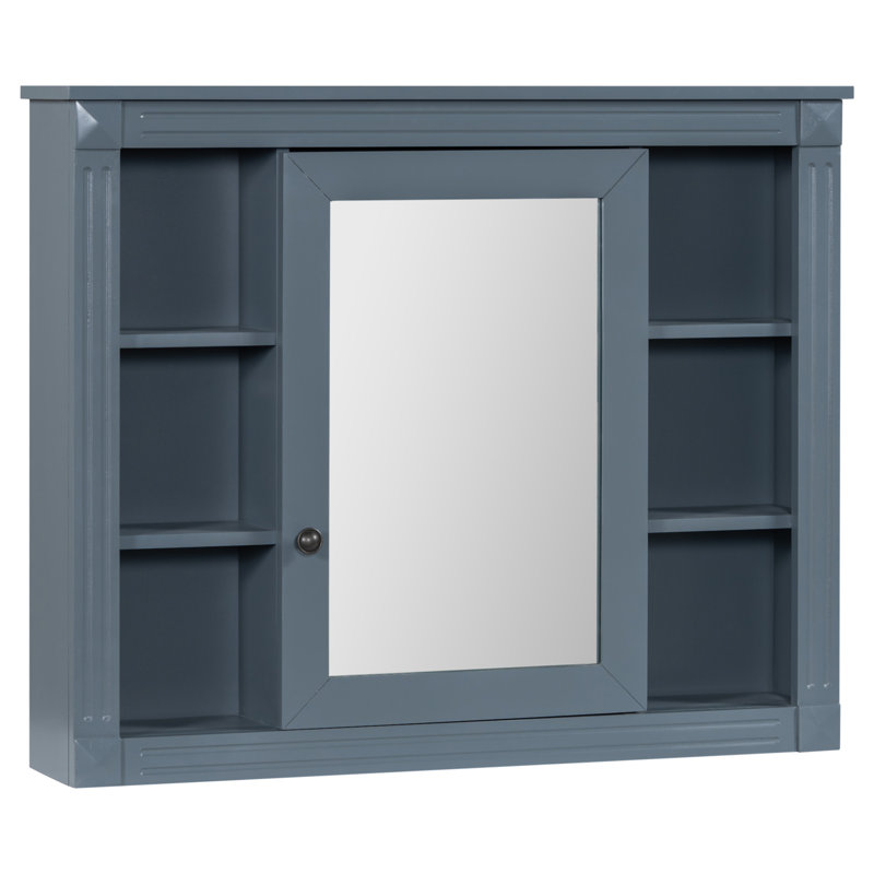 Armoire de rangement murale de salle de bain 35 po x 28 po, Bleu