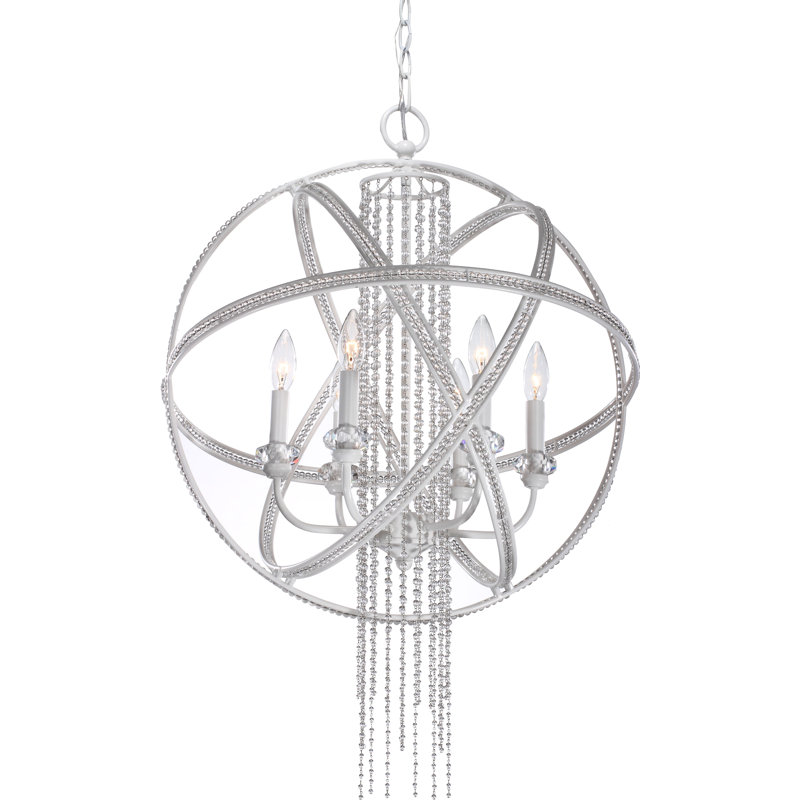 Destinee 6 - Light Globe Chandelier, Satin White