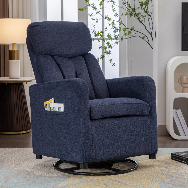 Fauteuil inclinable Markele, Mélange de lin bleu marine