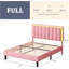 Ensemble de lit plateforme intelligent en cuir avec table de chevet moderne à DEL 2 pièces - Ensemble de chambre à coucher lumineuse 3 pièces-601107803-601107807