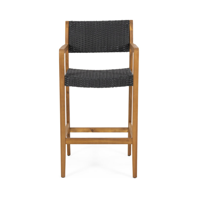 Tabouret en osier et bois Genesee