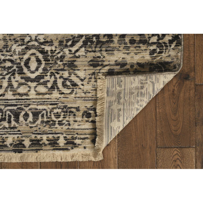 Tapis oriental ivoire / gris Cromedia, Carré 7 pi 10 po x 7 pi 10 po