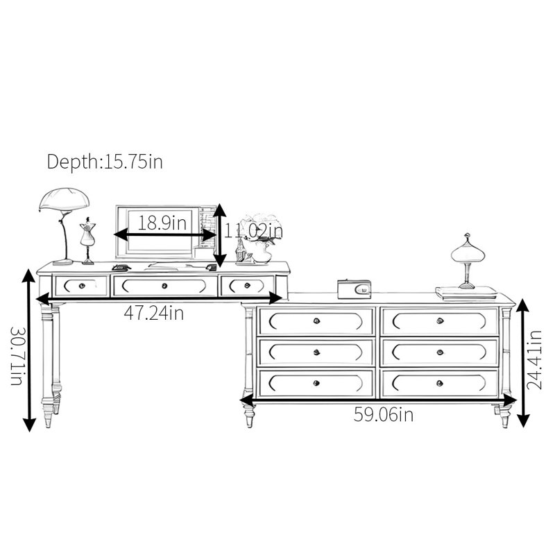 Classic Retro Practical Dresser, Black