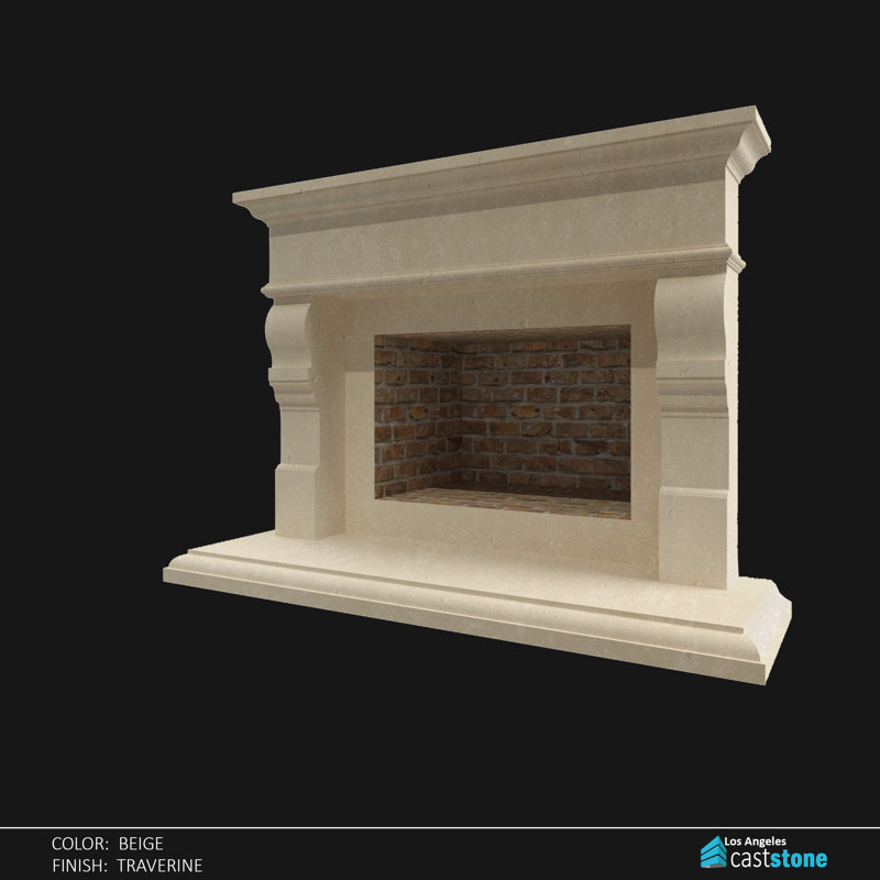 Mollina Fireplace Surround, Beige Travertine