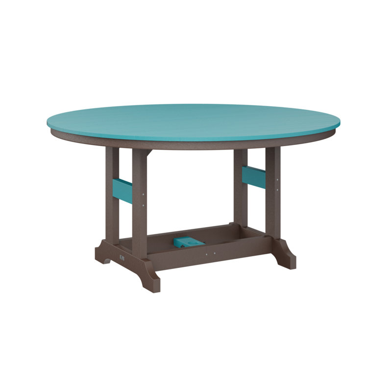 Table de bar ronde Berlin Classic, Chocolat / Brun, Bleu Aruba