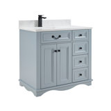 36" Solid Wood Sink Vanity  With 1' Artificial Stone Top