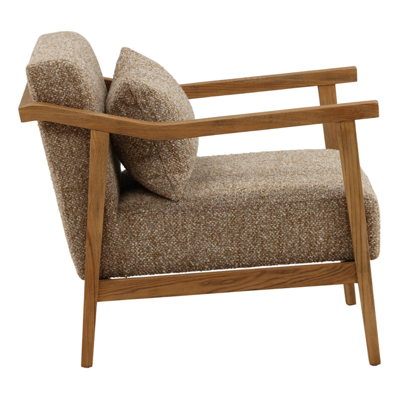 Branson Polyester Velvet Upholstered Occasional Chair, Brown Polyester Blend