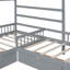 Lit plateforme simple avec trois tiroirs de rangement, gris