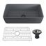 Évier de cuisine de ferme en argile réfractaire à simple cuve L 36 po x l 18 po avec accessoires Pure