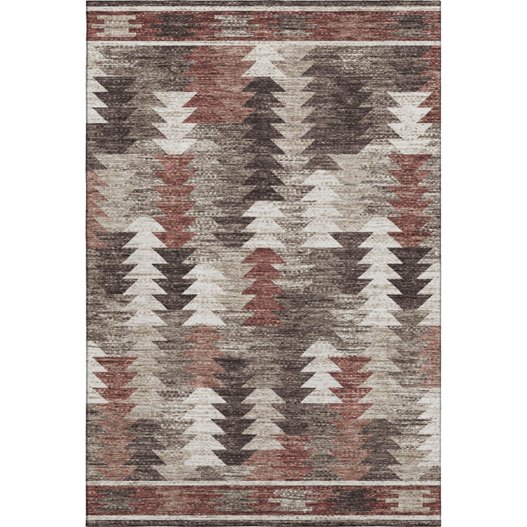 Premium Machine Washable Prisco Chocolate Rug