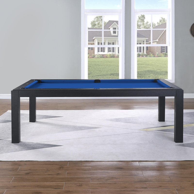 Table de billard Ashmont, 8 pi, Noir rétro, Bleu royal