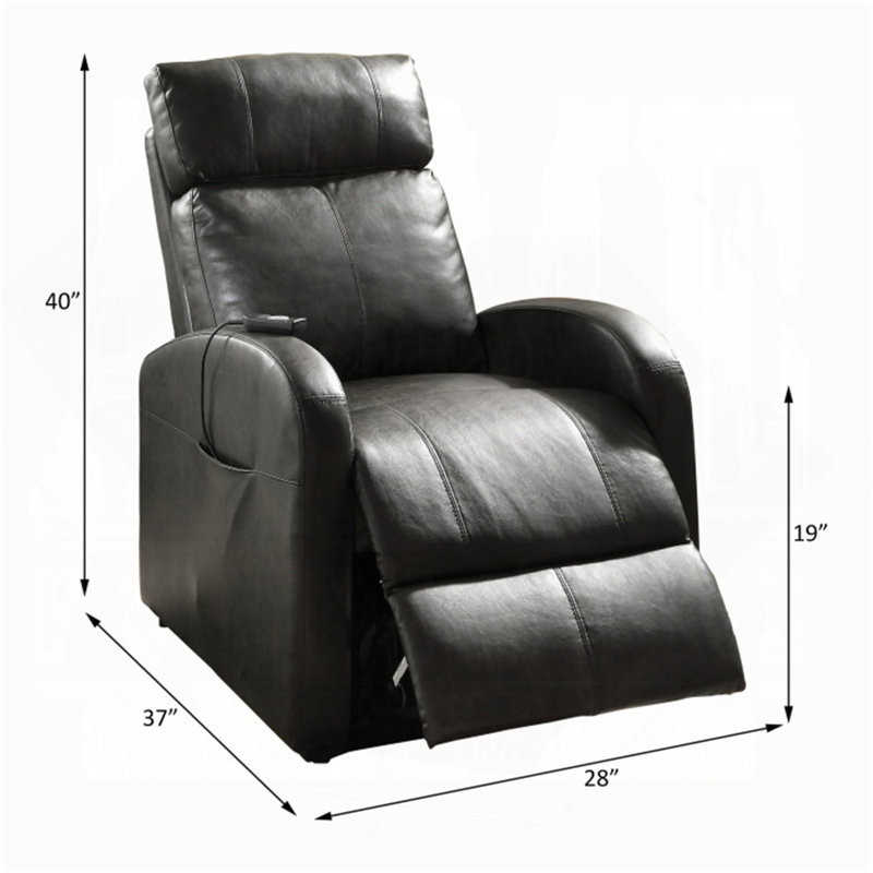 Fauteuil inclinable électrique en cuir synthétique Ricardo, Marron foncé