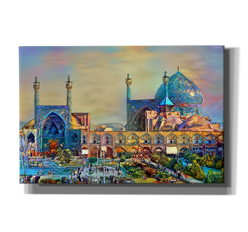 «Isfahan l'Iran Imam Khomeini Mosque» par Pierre Gavidia, art mural sur toile, H 40 po x l 60 po x P 1,5 po