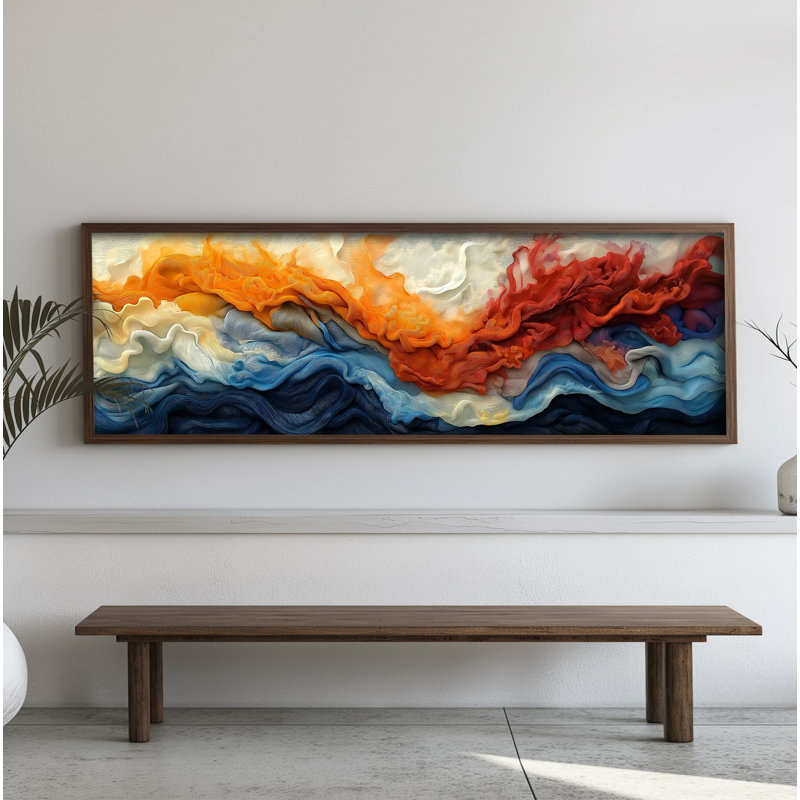 Élégante peinture décorative en panneau de fibres à densité moyenne, 15,7 x 47,2 x 0,1 pouces | 100% panneau de fibres à densité moyenne avec épaisseur de 3 mm, cadre 100% bois de pin | Œuvre d'art imprimé UV pour la décoration intérieure, le salon, le bureau, l'esthétique moderne