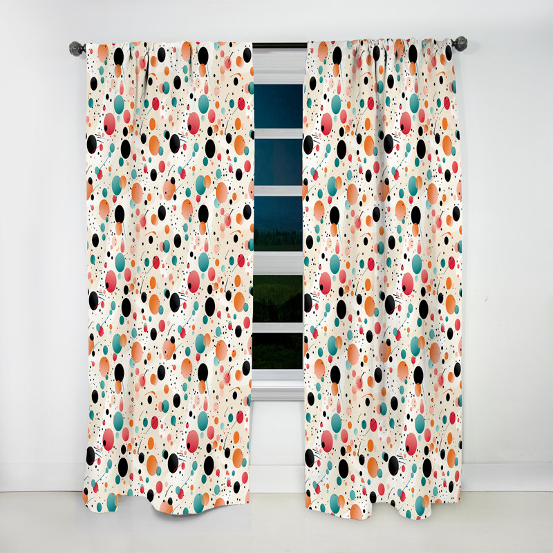 Motif à pois Urban Chic II Urban - Rideau abstrait - Rideau abstrait obscurcissant - 1 panneau, L 52 po x L 63 po