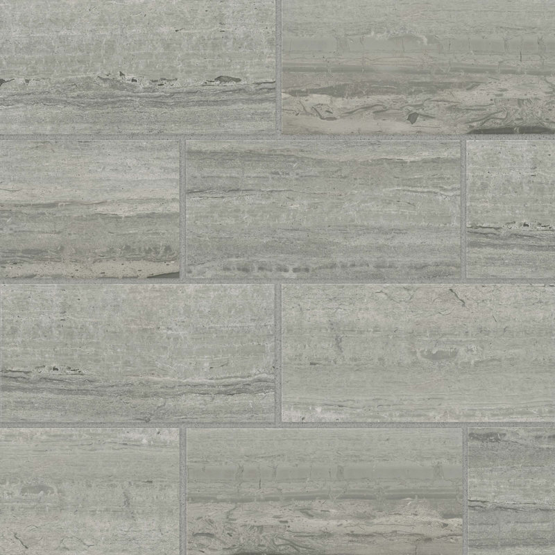 Classic 2.0 12" x 24" Porcelain Stone Look Wall & Tile, Travertino Grigio