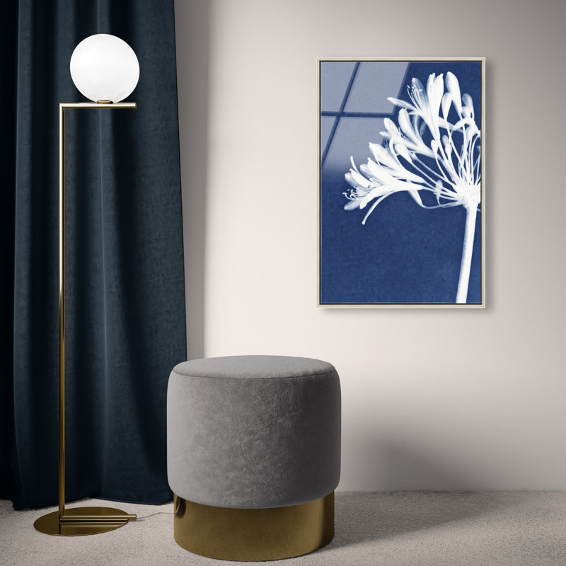 Cyan Bloom Print by Oliver Gal, 17"H x 25"W, Silver Floater Frame