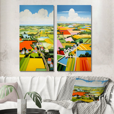 Ensemble de 2 reproductions d'art mural De Stijl