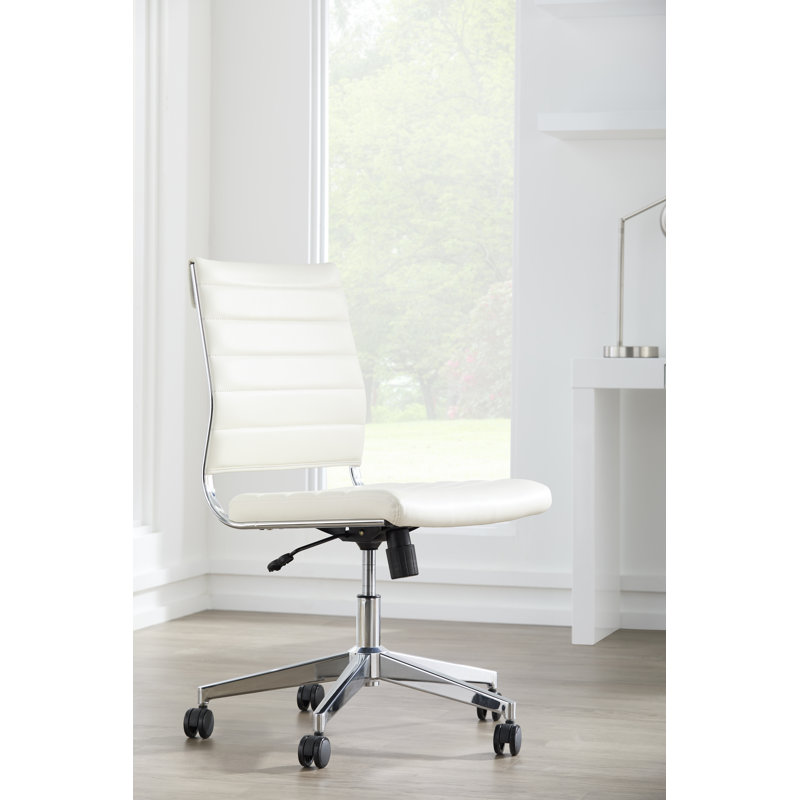 Rossie Task Chair, Black Faux Leather, No