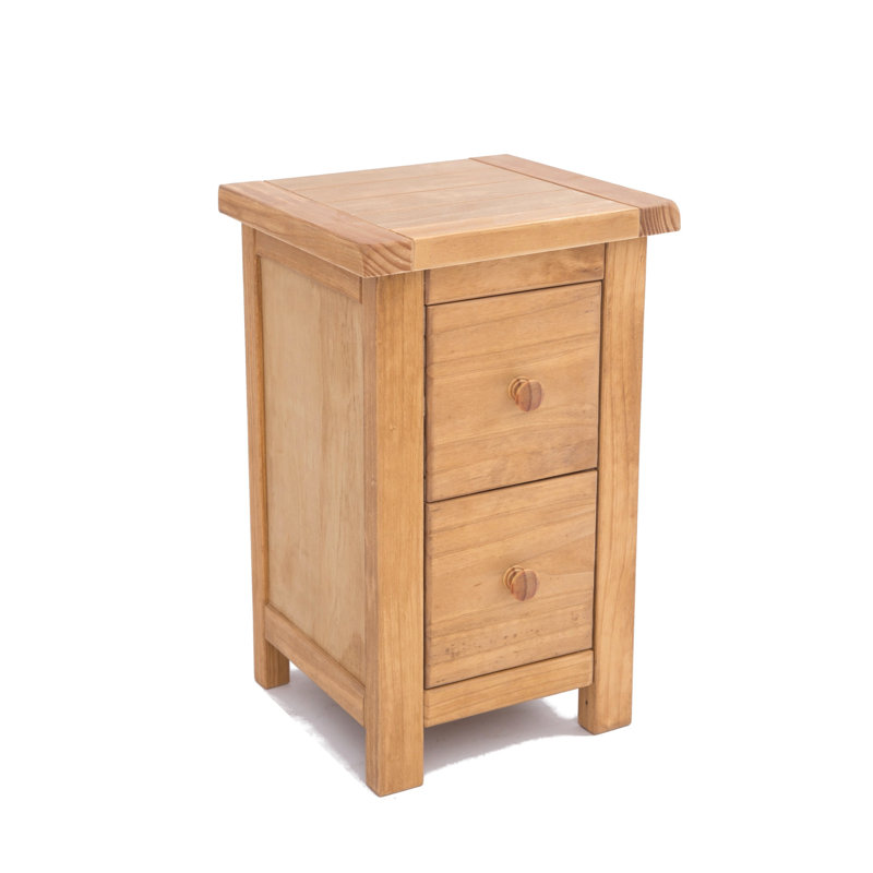Pompey 35cm W Solid + Manufactured Wood Bedside Table, Waxed