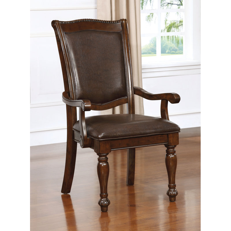 Chaise avec accoudoirs Calie, Cerisier brun
