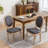 Solid Wood Frame Linen Fabric Dining Chair-114326400