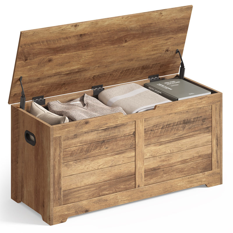 Banc de rangement Kebra , H 18,1 po x l 39,4 po x P 15,7 po, Honey Brown