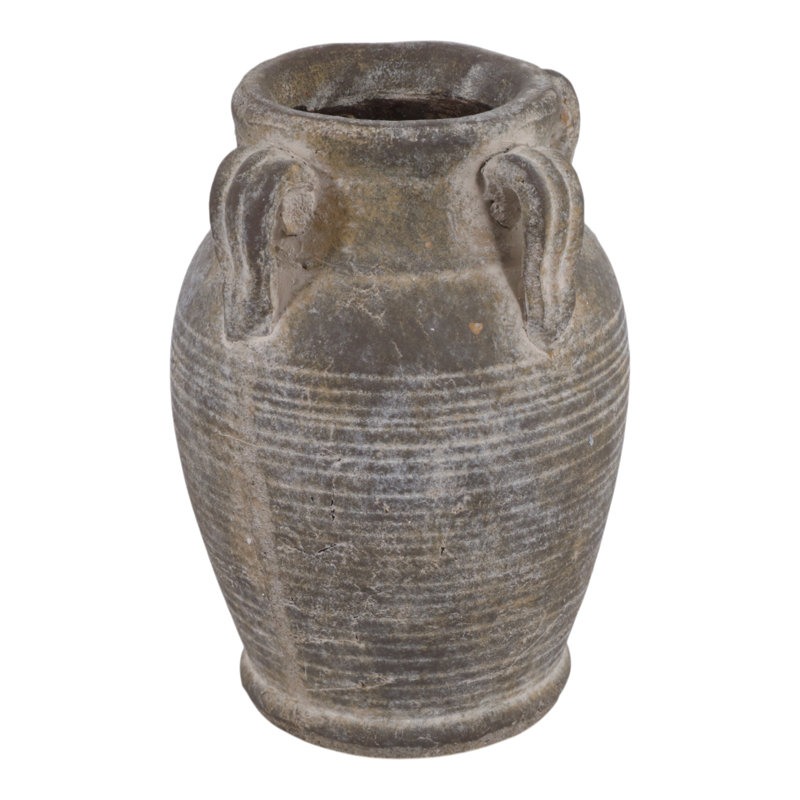 Ceramic/Porcelain Table Vase, Matte Brown, 8" H x 5.5" W x 5.5" D