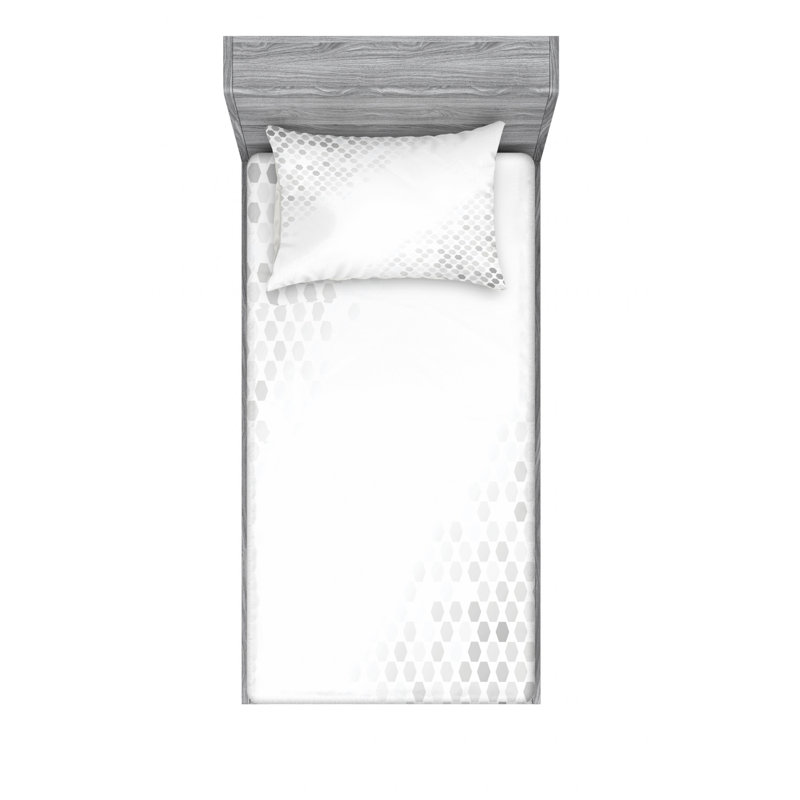 Microfiber Geometric Sheet Set, Twin XL Sheet Set with Fitted Sheet