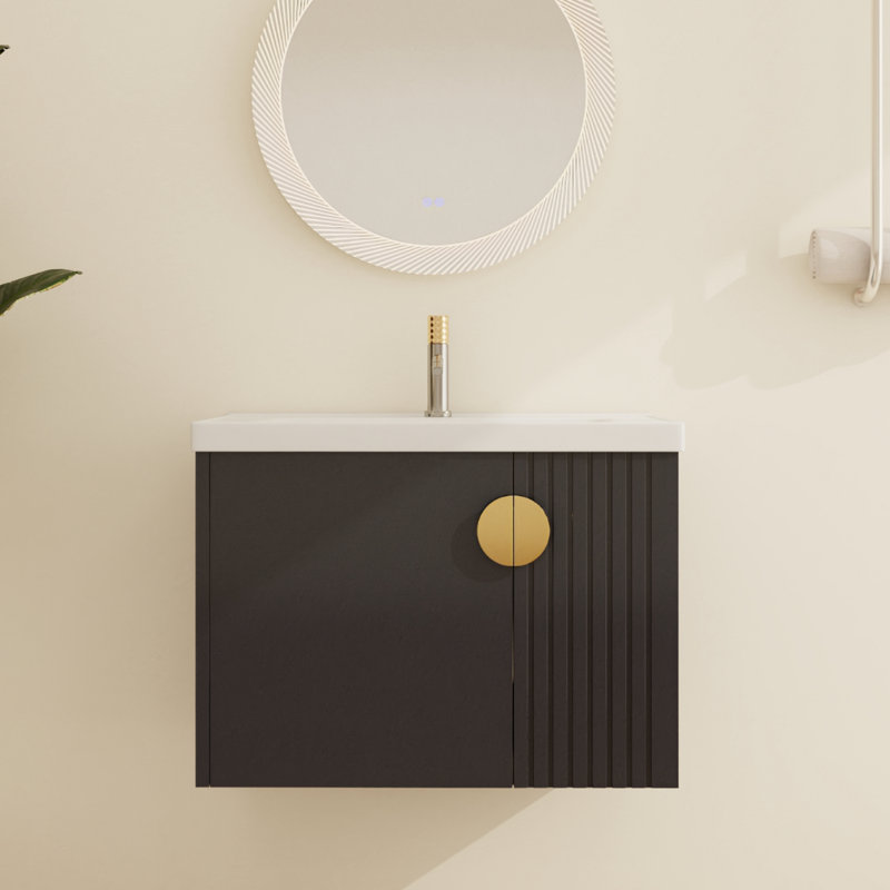 Meuble-lavabo mural simple 28 po Bratislava, Noir, 28"