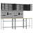 Set Of 9 Steel Medium Height-Adjustable Workshop Table-385435480