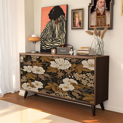 Modern Sideboard with Walnut Wood Top