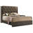 Modern Tufted Queen Bed Frame with Rubberwood Headboard in Gray