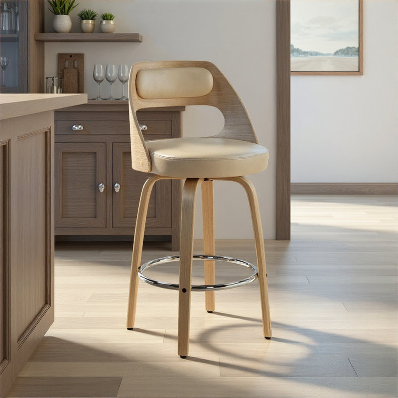 Swivel Upholstered Counter Stool, 77cm