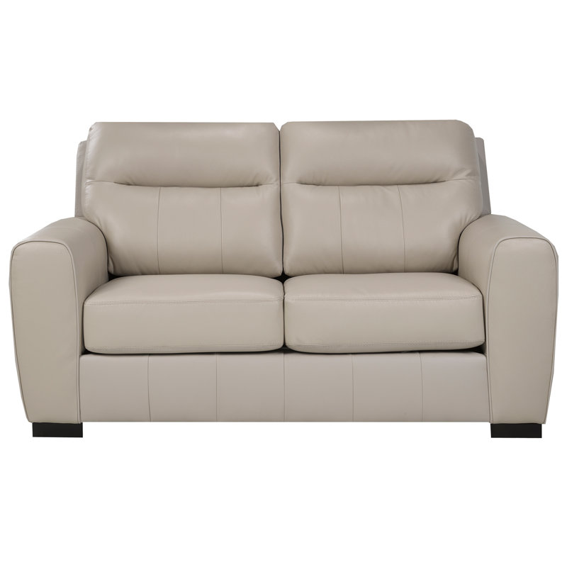 Canapé en cuir Barton, taupe, H 37 po x l 65 po x P 37 po, 2
