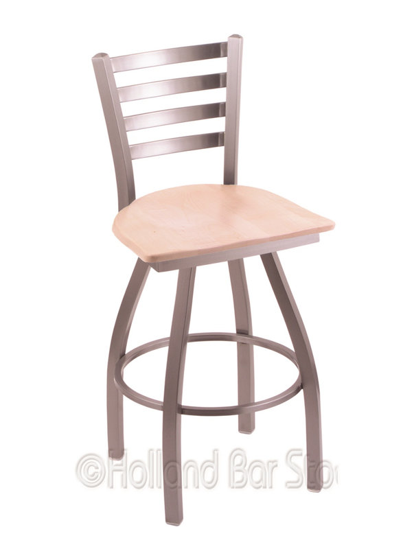 Tabouret de bar pivotant de 30" Evers, Noir froissé, Chêne Naturel, Tabouret de bar (siège d’une hauteur de 30 po)