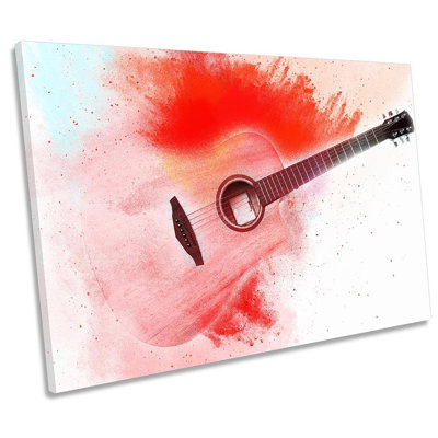 Guitar Music Red - Wrapped Canvas Print