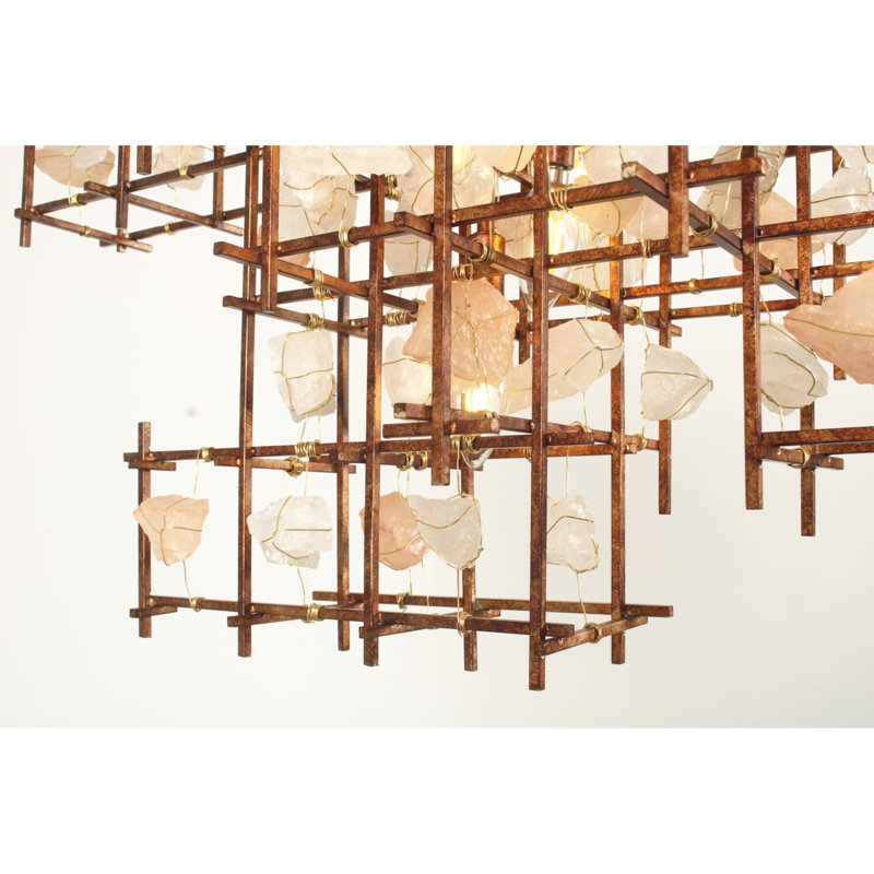 Lustre Petra, Couleurs mélangées, Nickel noir, 24” Length x 11” Width x 17” Height