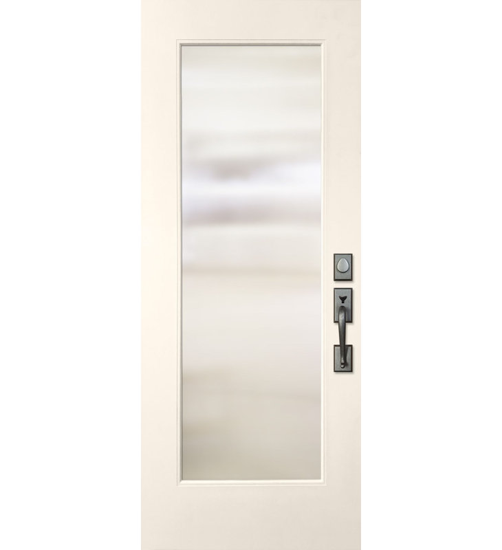 Full Lite FiberCraft Front Door, 79.25" H x 35.75" W x 1.75" D, Tricorn Black, Left Hand/Inswing