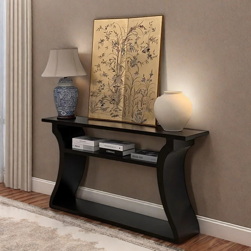 Console de couloir noire, H 33,5 po x l 47,2 po x P 13,8 po
