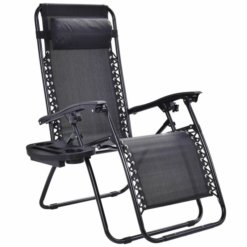 Chaise de patio Brenden, Noir