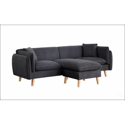 Canapé modulaire en tissu gris foncé Brayden
