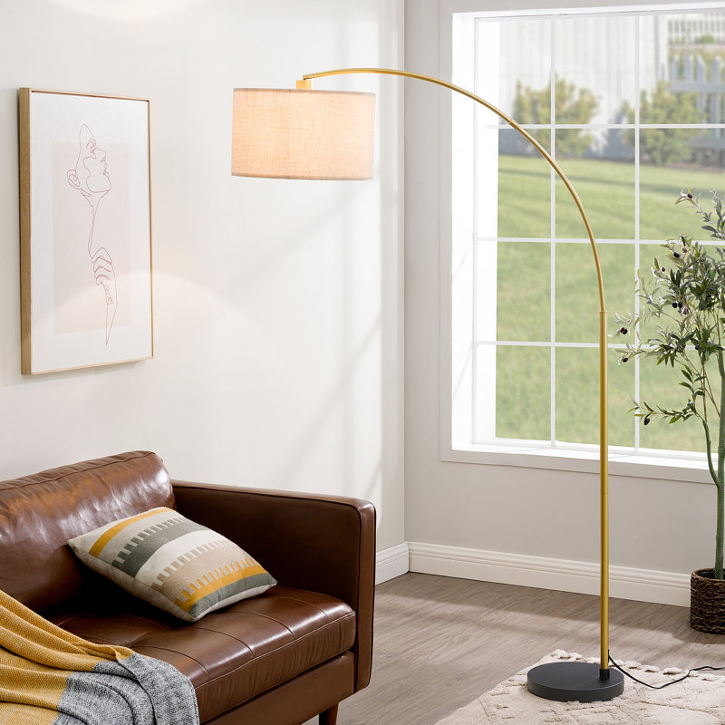 Lampe sur pied arquée 78,4 po Salcedo, Noir / or